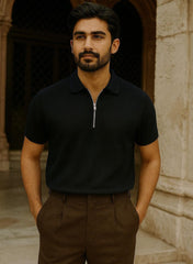 Zipped Collar Tshirt