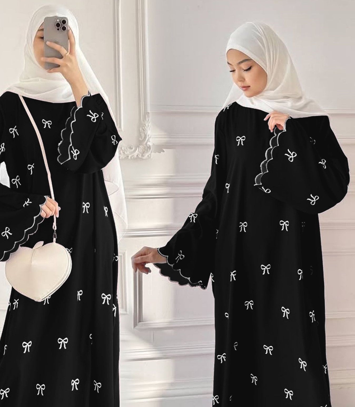 Trending Without Stoller Bow Abaya ➰